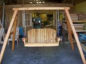 Click to enlarge image  - A-Frame is a perfect match for our red cedar swing - 3 lite weight peices can be disassembled and moved in minutes by one person  